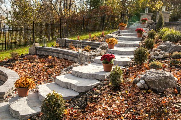 Decorate your yard with steppers, walls & boulder accents