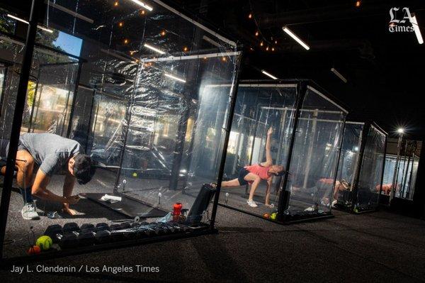 LA Times Shoot of our clients training during pandemic