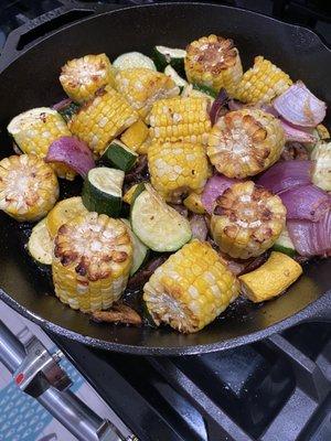 Roasted veggie skillet I made from all Sherrys veggies