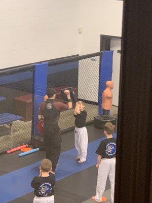 My son learning to block at Tiger Academy