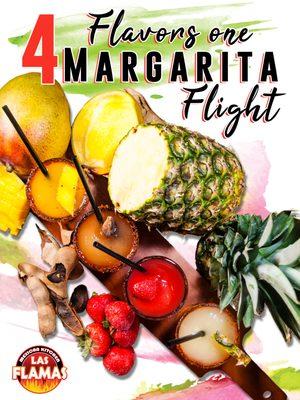 ONE MARGARITA 4 FLAVORS  ONE FLIGHT