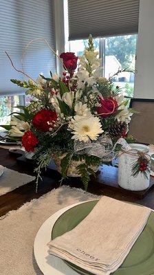 Holiday basket bouquet