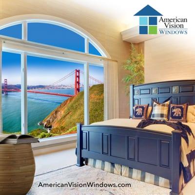 Sometimes the best view in the city is from your bedroom. Call American Vision Windows today and see the difference!