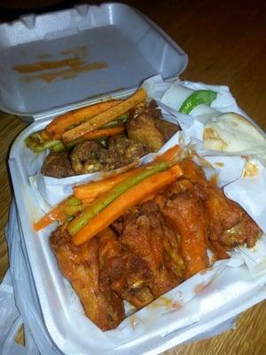 Regular Hot and Seasoned wings from Crumpys.