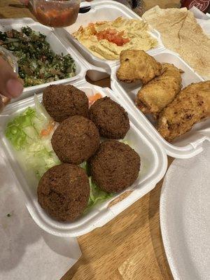 Falafel, Empanada, and Hummus