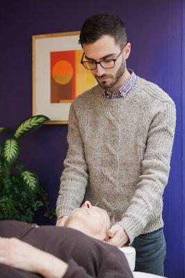 Arty doing body work- he is also a certified massage therapist