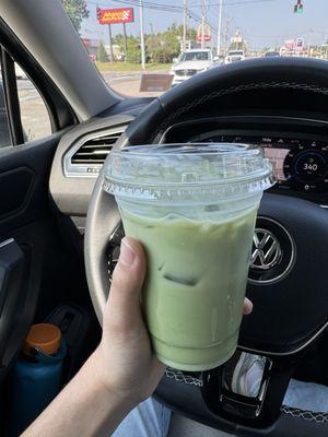 Oat milk matcha with vanilla