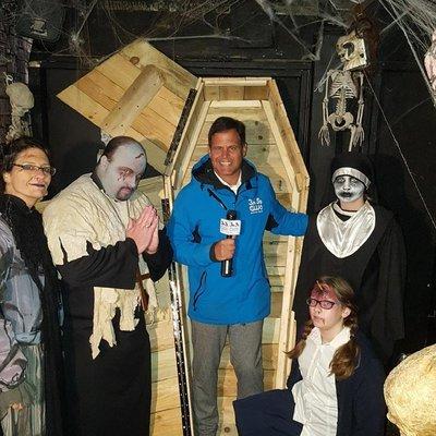 Brandon Roth from Channel 3 news at CMC's Haunted House