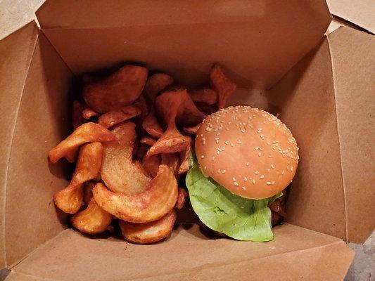 The Station SmashBurger with Sidewinder Fries.