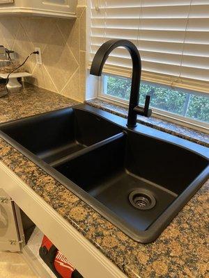 New sink and faucet installed by WD Integrity.