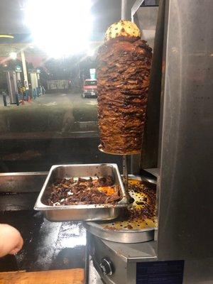 Al Pastor on a trompo, Mexican style