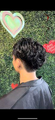 Mens perm with cut