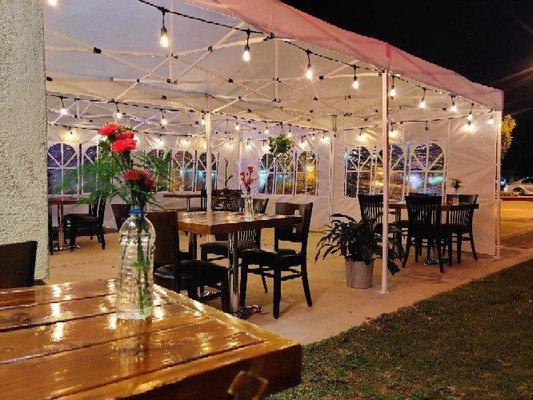 Dine out area with tents & heaters