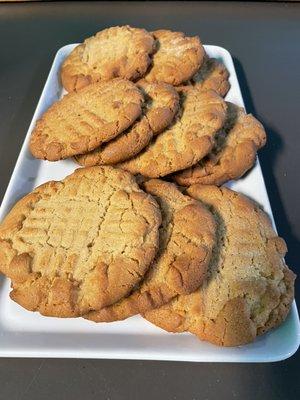 Peanut butter cookies crispy and peanut butter loaded.