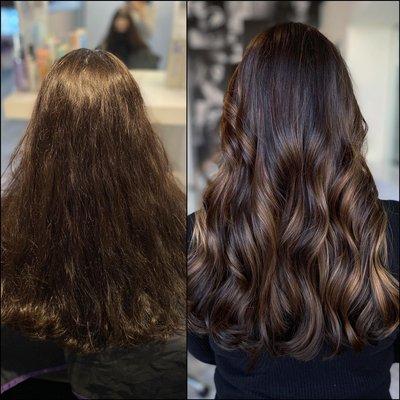 Balayage with natural tones