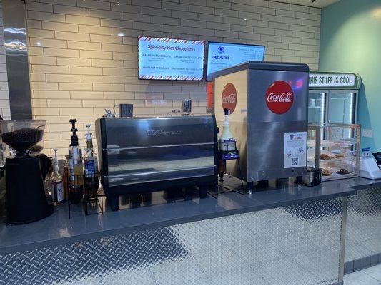 Coffee and soda set up