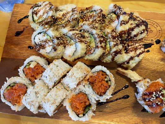 Spicy tuna roll & tempura cali roll