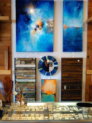 Painting by Karen Taddeo, Woody's wood works and Katy Mattice