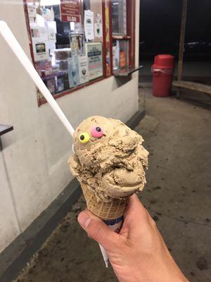 Large butter pecan waffle cone