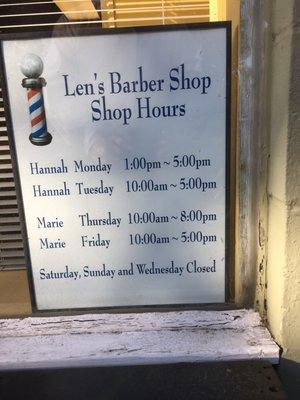 Shop Hours