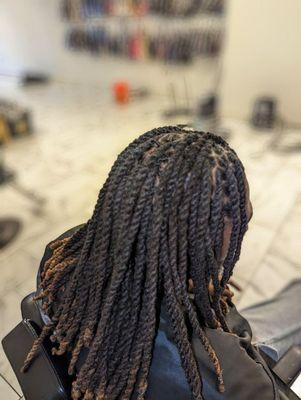 Dread retwist and two stand style