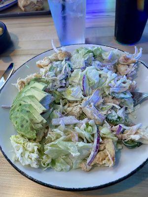 Taco salad: beige, bland, blah.