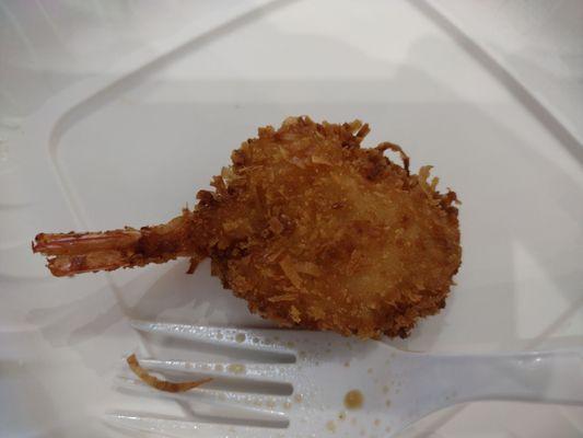 coconut shrimp brought down to size when placed next to a plastic fork