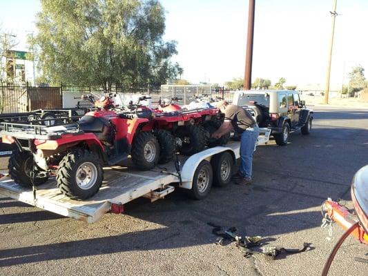 Loading the trailer