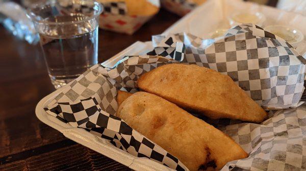 the empanadas are HUGE. Very good value