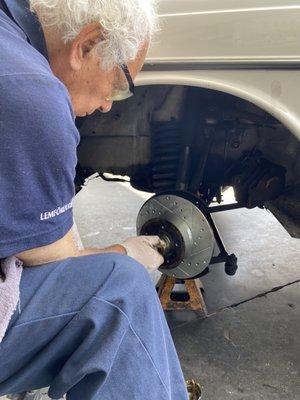 Installing high performance rotors and brakes !