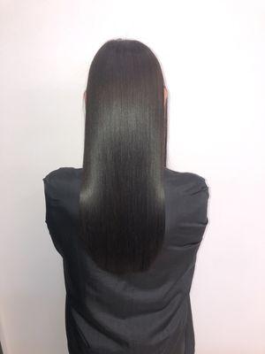 Keratin treatment and haircut