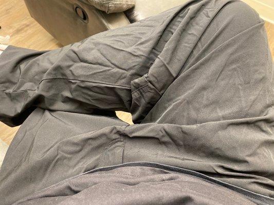 My scrub bottom pants with an absurd amount of wrinkles