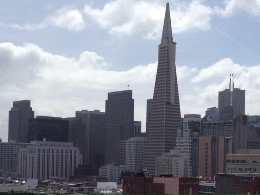 View of the financial district on the top floor of the Vallejo Street Garage