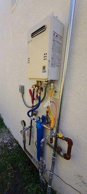 Tankless water heater installation