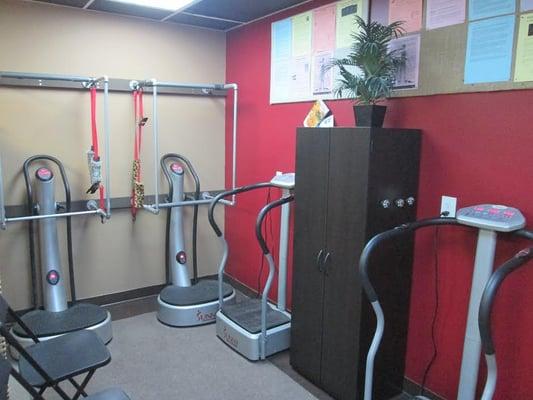 This is our rehab area where patients do posture exercises for posture correction.