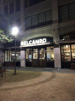 Belcampo Jack London Square at night.