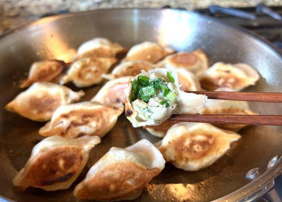 Crispy pan fried Welwe dumplings.