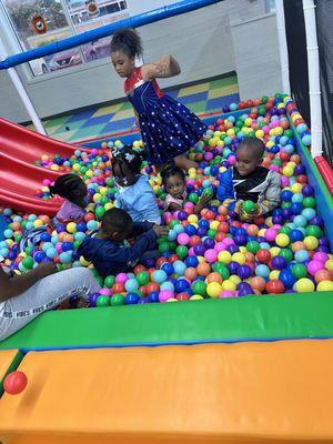 The kids in the ball pit