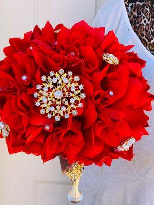 All red roses blinded bouquet