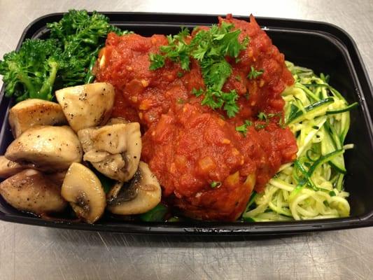 Turkey meatball marinara, zucchini noodles