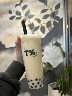 jasmine milk tea with boba