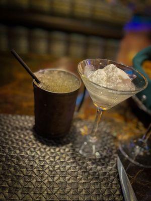 Kentucky Mule and a complimentary palette cleanser - coconut sorbet w/sparkling wine.