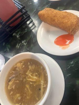 Soup and egg roll