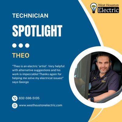 West Houston Electric's electrical technician, Theo in Katy, TX, 77494