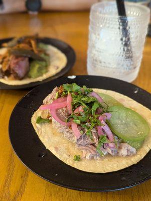 Smoked carnitas and steak tacos