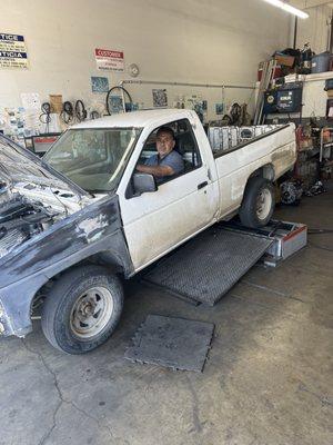 1994 Nissan hardbody It seen better days, but was revived at the shop.