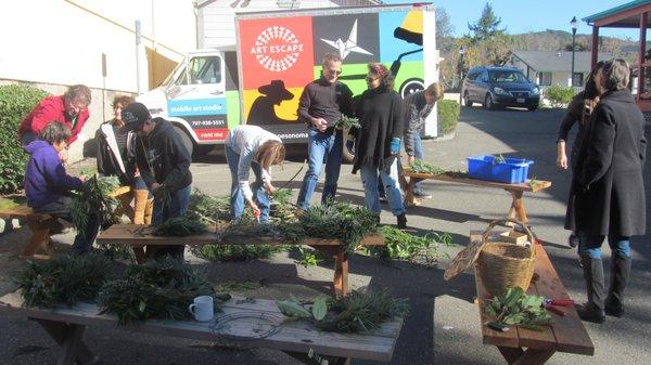 Our annual Wreath-Making Fundraiser & Free Family Art event