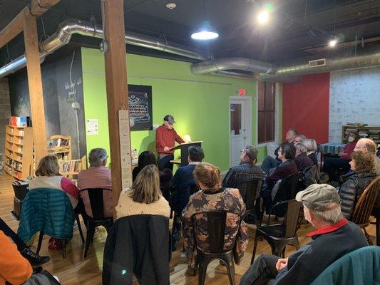 Author Jack Neary reads from his latest work.