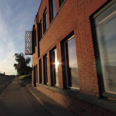 The front of the shop early morning this summer.