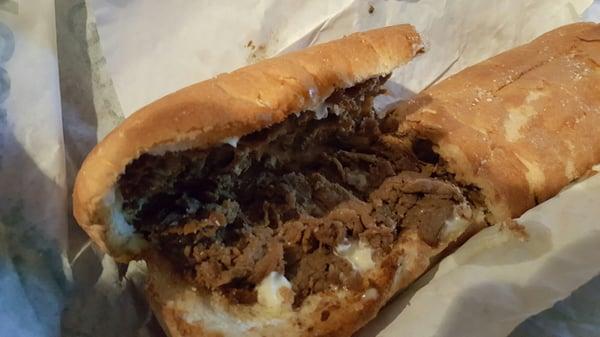 Supposed to be a deluxe steak and cheese. Deluxe means EXTRA meat!!